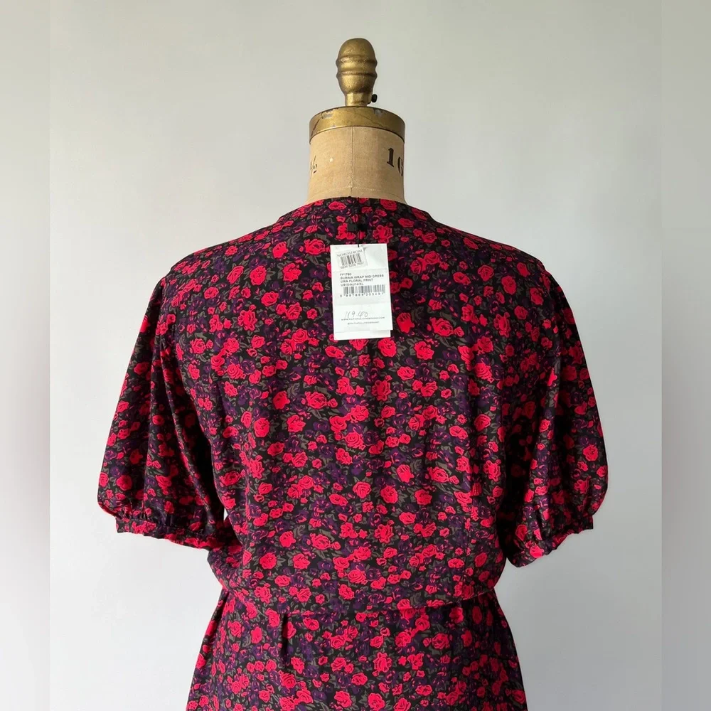 NWT Faithfull The Brand Sumaia Wrap Midi Dress Uma Floral Rayon Size XL US 10 - Picture 8 of 11